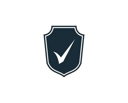 Shield Check Mark Icon Vector Logo Template Illustration Design Stock Illustration