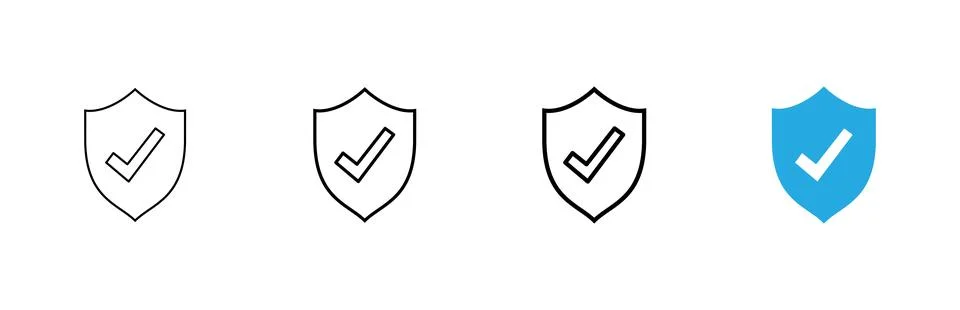Shield check mark icon vector. Protection approve sign. Insurance icon 스톡 일러스트