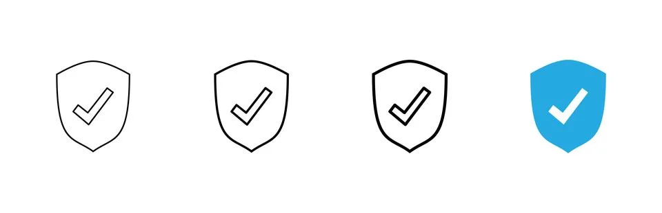 Shield check mark icon vector. Protection approve sign. Insurance icon Stock Illustration