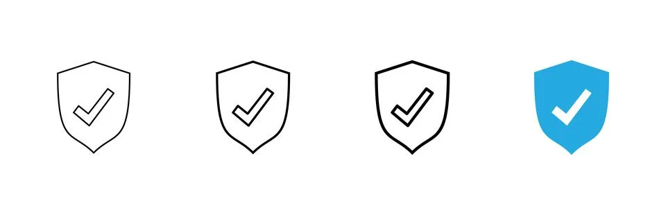 Shield check mark icon vector. Protection approve sign. Insurance icon Stock Illustration