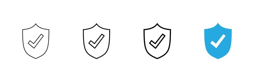 Shield check mark icon vector. Protection approve sign. Insurance icon Stock Illustration