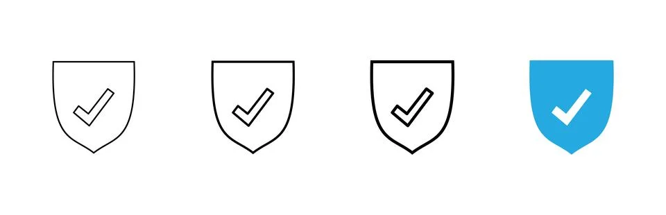 Shield check mark icon vector. Protection approve sign. Insurance icon Stockillustratie