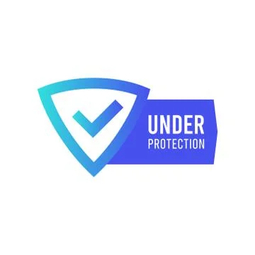Shield with check mark icon vector.Under protection gradient sign. safety sym 스톡 일러스트