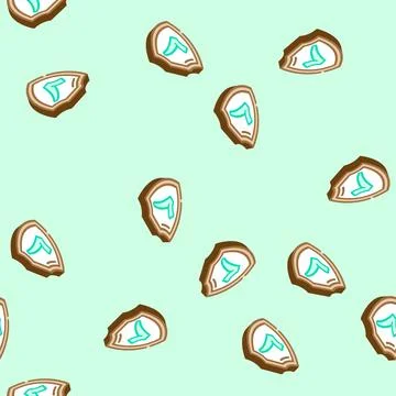 Shield check mark isometric icon seamless pattern イラスト素材