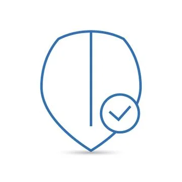 Shield with check mark line icon. Security, reliability, protection, safety Stock Illustration