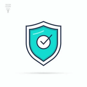 Shield check mark logo icon. Approved and reliable product concept 스톡 일러스트