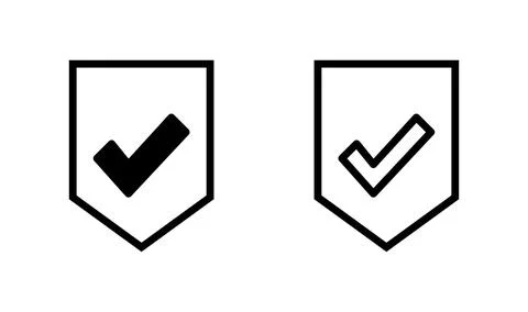 Shield check mark logo icon. Protection approve sign. Safe icon vector Stock Illustration
