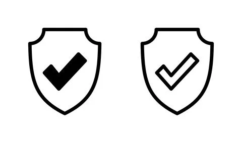 Shield check mark logo icon. Protection approve sign. Safe icon vector Stock-Illustration