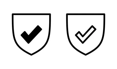 Shield check mark logo icon. Protection approve sign. Safe icon vector Stock Illustration