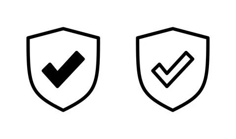 Shield check mark logo icon. Protection approve sign. Safe icon vector Stock Illustration