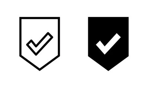 Shield check mark logo icon. Protection approve sign. Safe icon vector Stock Illustration