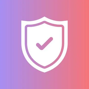 Shield with check mark or approve icon Stock Illustration