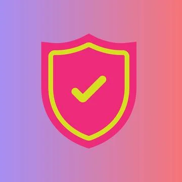 Shield with check mark or approve icon Stock Illustration