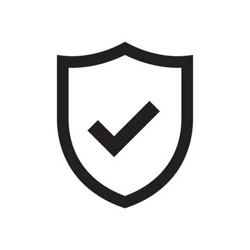 Shield with check mark or approve icon Stock Illustration