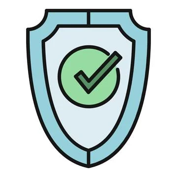 Shield with check mark representing protection and security Stock Illustration