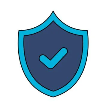 Shield with check mark of security system vector design Stockillustratie