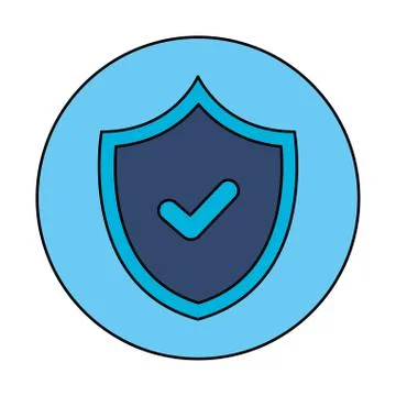 Shield with check mark of security system vector design 스톡 일러스트
