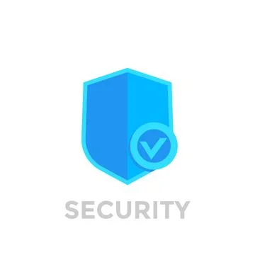 Shield with check mark, security vector icon Stock Illustration