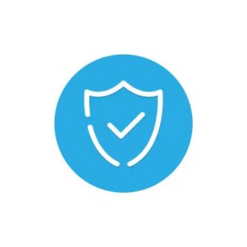 Shield with check mark symbol. Guard and protection icon. Vector EPS 10 Stock Illustration