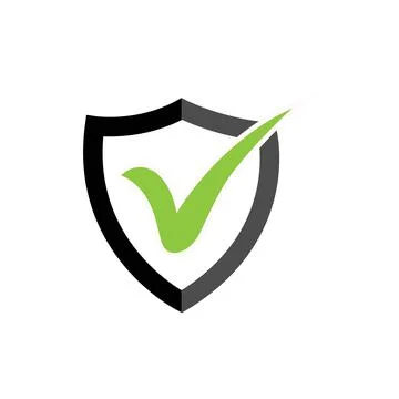 Shield with check mark, tick symbol. Secured, protection vector icon. Stock Illustration