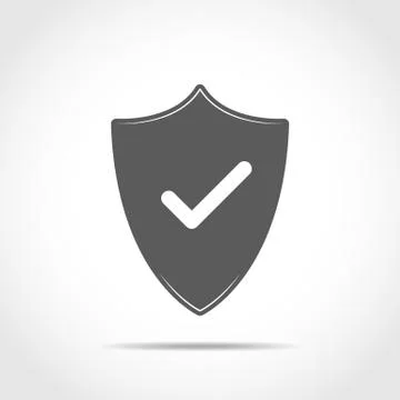 Shield with check mark. Vector illustration. Stock Illustration