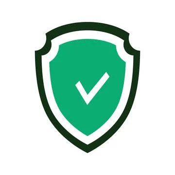 Shield check. Security icon. Vector illustration Stock Illustration