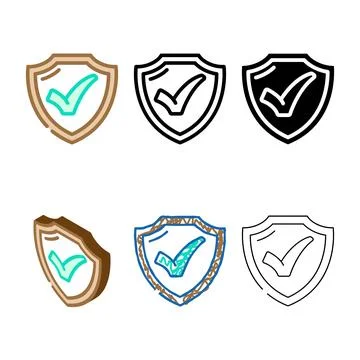 Shield check series mark color icon vector Stock Illustration