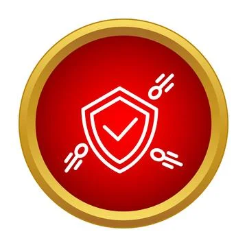 Shield checking complete blocking digital threats icon Stock Illustration