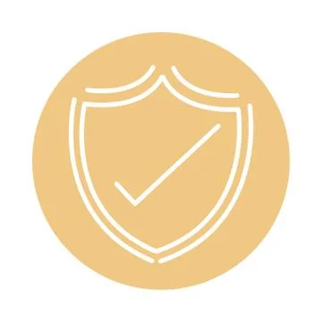 Shield checking logistic cargo shipping related delivery block style icon Stock Illustration