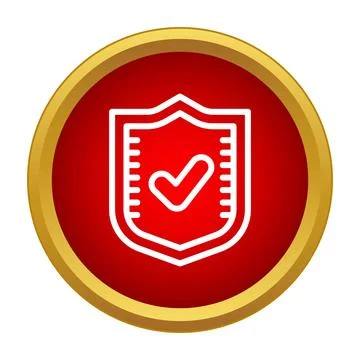 Shield checkmark icon representing security verification approval Illustrazione stock