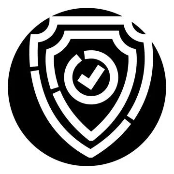 Shield with checkmark icon symbolizing data protection and security Illustrazione stock