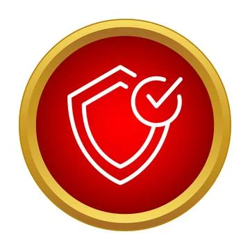 Shield with checkmark icon symbolizing protection and security 스톡 일러스트
