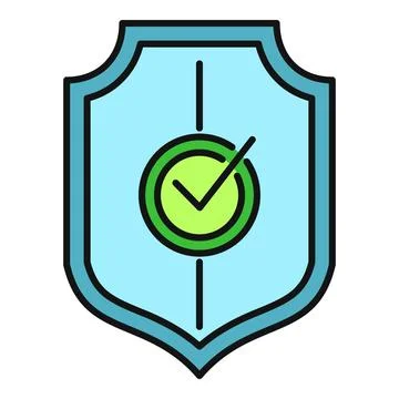 Shield with checkmark icon symbolizing security and verification Stock Illustration