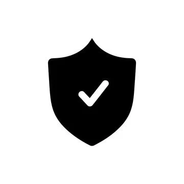 Shield with checkmark security remote work protection icon Stock Illustration