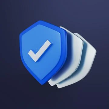 Shield with a checkmark symbol, data protection, verified security and security Stock Illustration