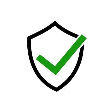 Shield with checkmark symbol for download. Vector icon Stock Illustration
