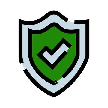 Shield with checkmark symbolizing digital security and data protection 스톡 일러스트