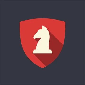Shield with chess knight vector illustration Stock Illustration