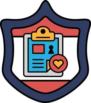 A shield with a clipboard on it Stock Illustration