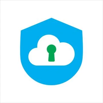 Shield with cloud. Concept of cloud network protection. Stockillustratie