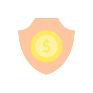 Shield coin dollar icon. Simple color vector elements of bankruptcy icons for ui Stock Illustration