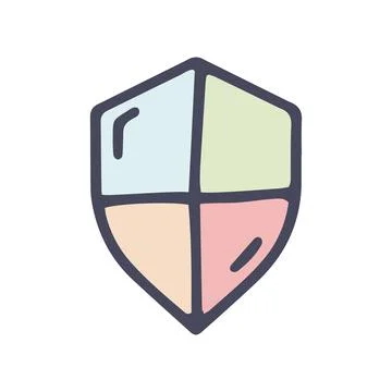 Shield color vector doodle simple icon design Stock Illustration