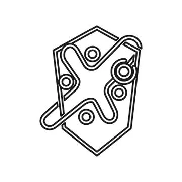 Shield Commitment Teamwork Together Outline Logo vector Illustrazione stock