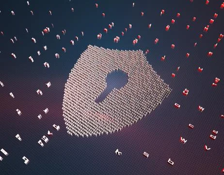 Shield composed of binary code, data security protection Stock Illustration