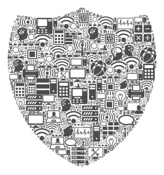 Shield Composition Icon for BigData and Computing Ilustração Stock