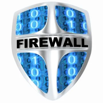 Shield computer, abstract firewall (done in 3d) Ilustración de archivo