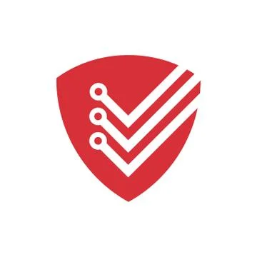 Shield Computer Internet Network Technology Security Logo Stock Illustration