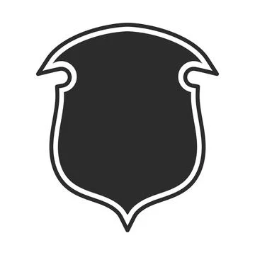 Shield with contour.  Safe and protect logo. Fully editable vector image. Stock Illustration