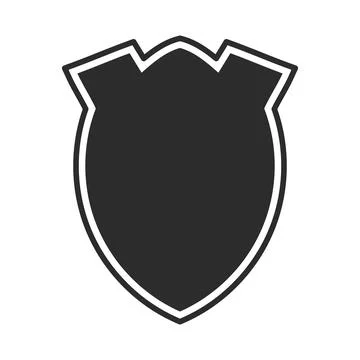 Shield with contour.  Safe and protect logo. Fully editable vector image. Stock Illustration