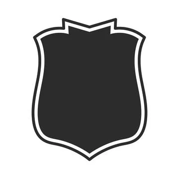 Shield with contour.  Safe and protect logo. Fully editable vector image. Stock Illustration